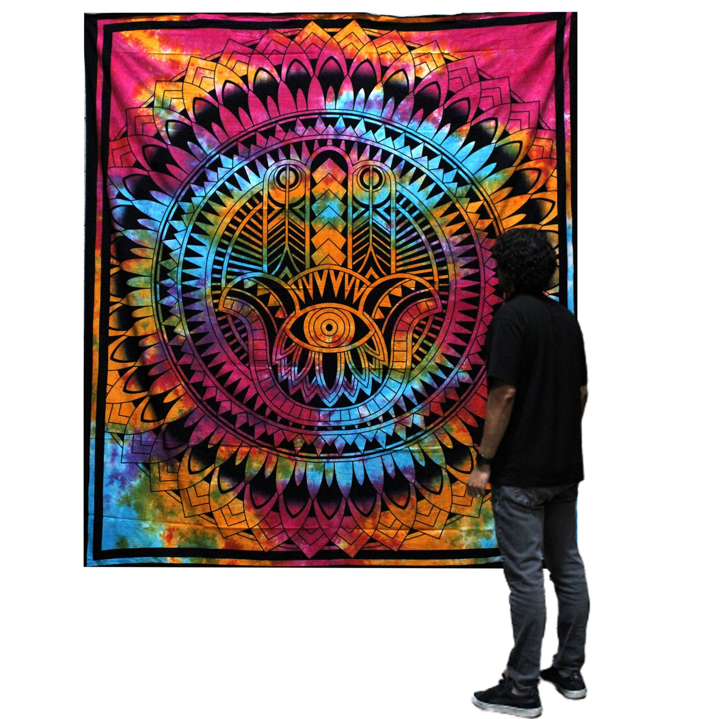 Couette double en coton + tapisserie - Hamsa