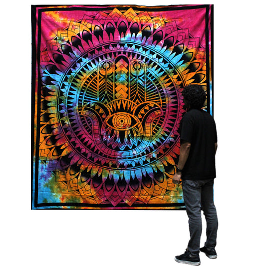 Couette double en coton + tapisserie - Hamsa