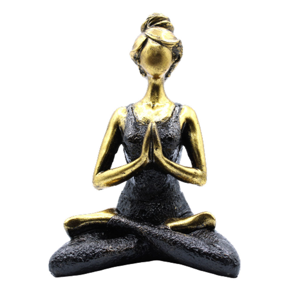 Figurine Yoga Lady - Bronze et noir 24 cm