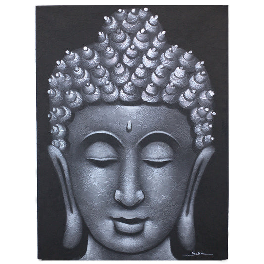 Peinture de Bouddha - Détail du brocart de cuivre
