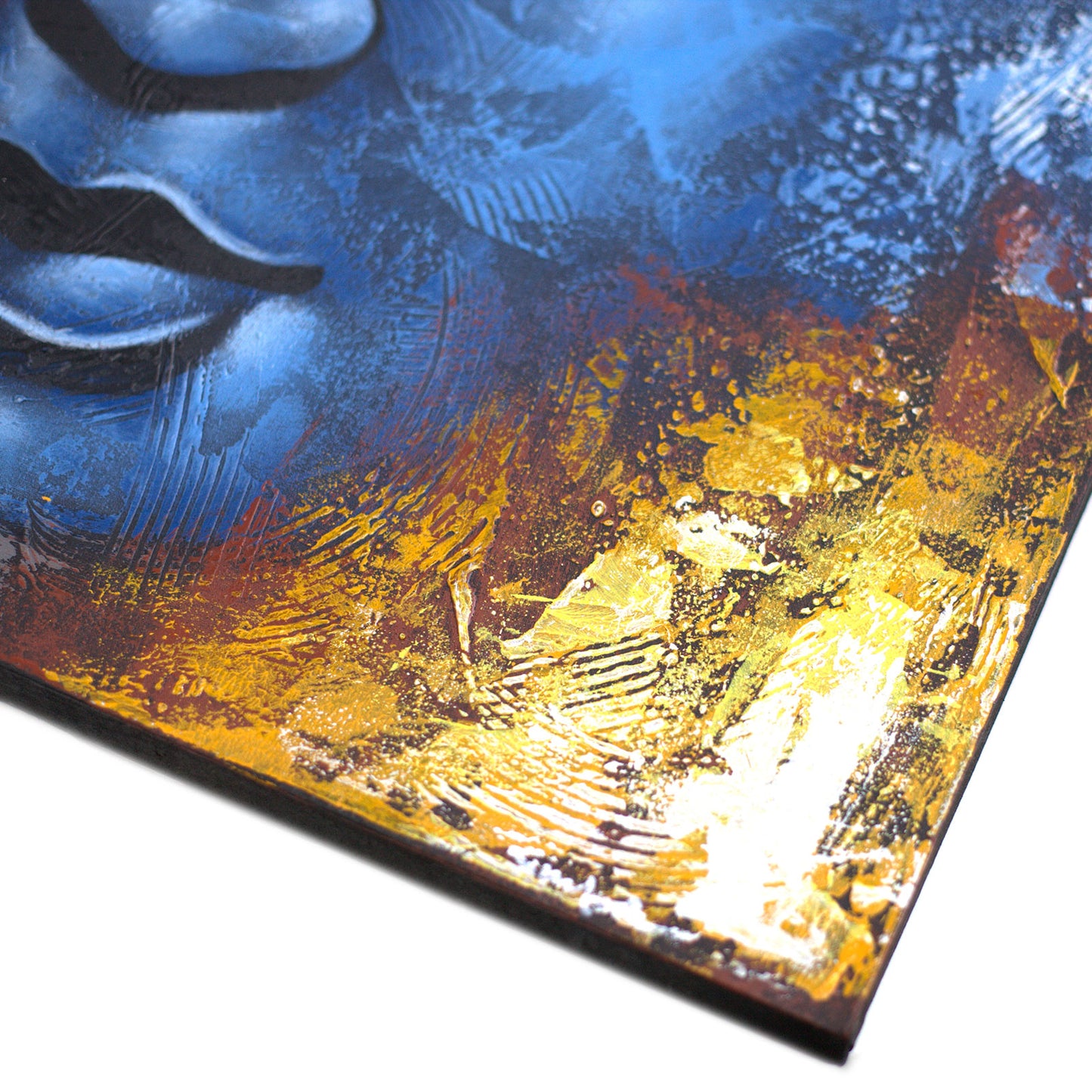Peinture de Bouddha - Visage bleu abstrait