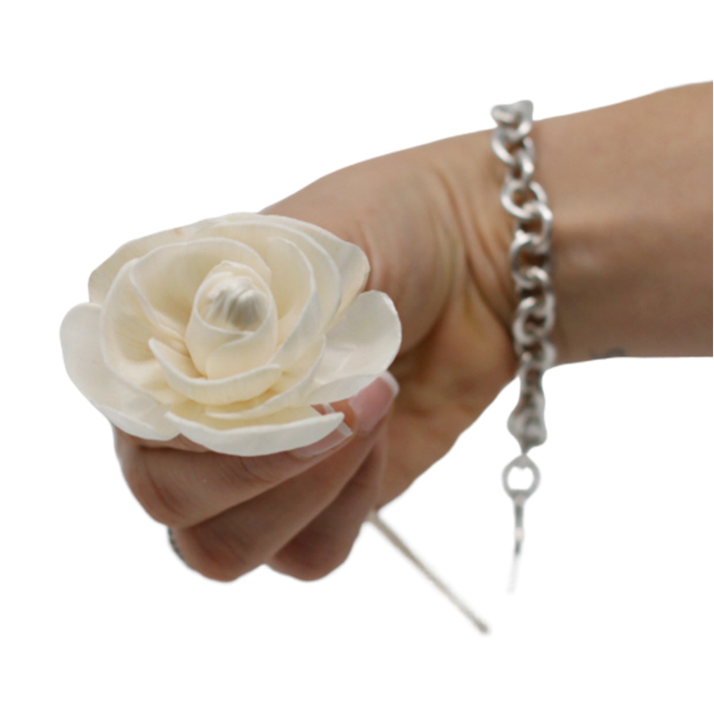 Diffuseur de fleurs naturelles - Rose en roseau