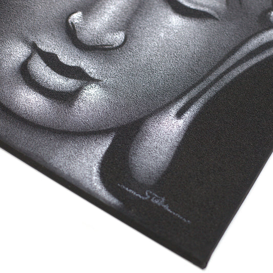 Peinture de Bouddha - Finition grise et sable