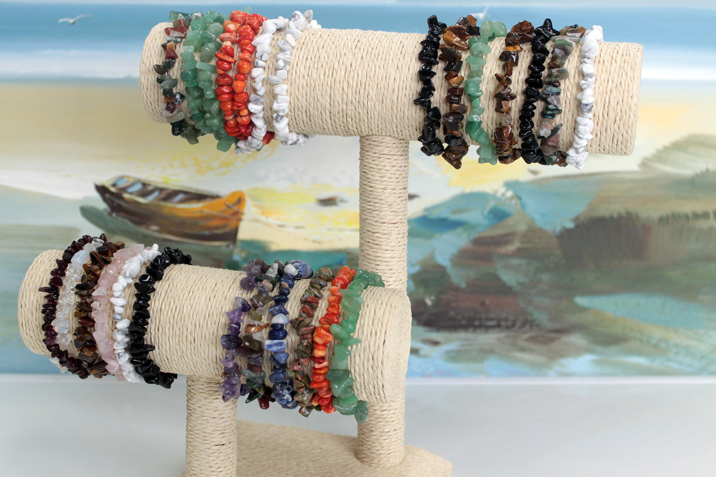 Grand porte-bracelet « T » - Crème