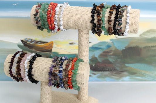 Grand porte-bracelet « T » - Crème