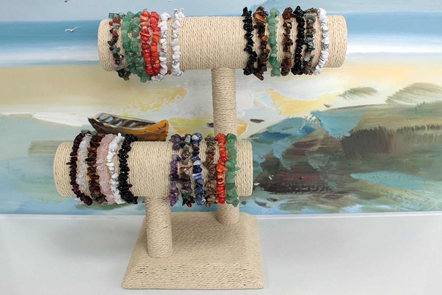 Grand porte-bracelet « T » - Crème