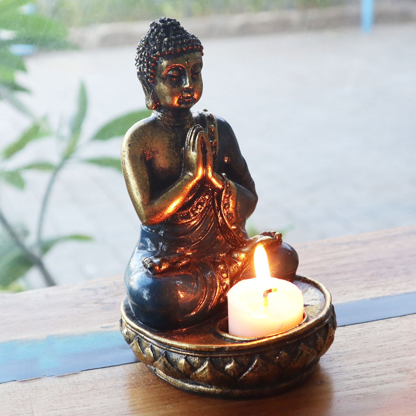 Bougeoir Bouddha - Rouge - Moyen