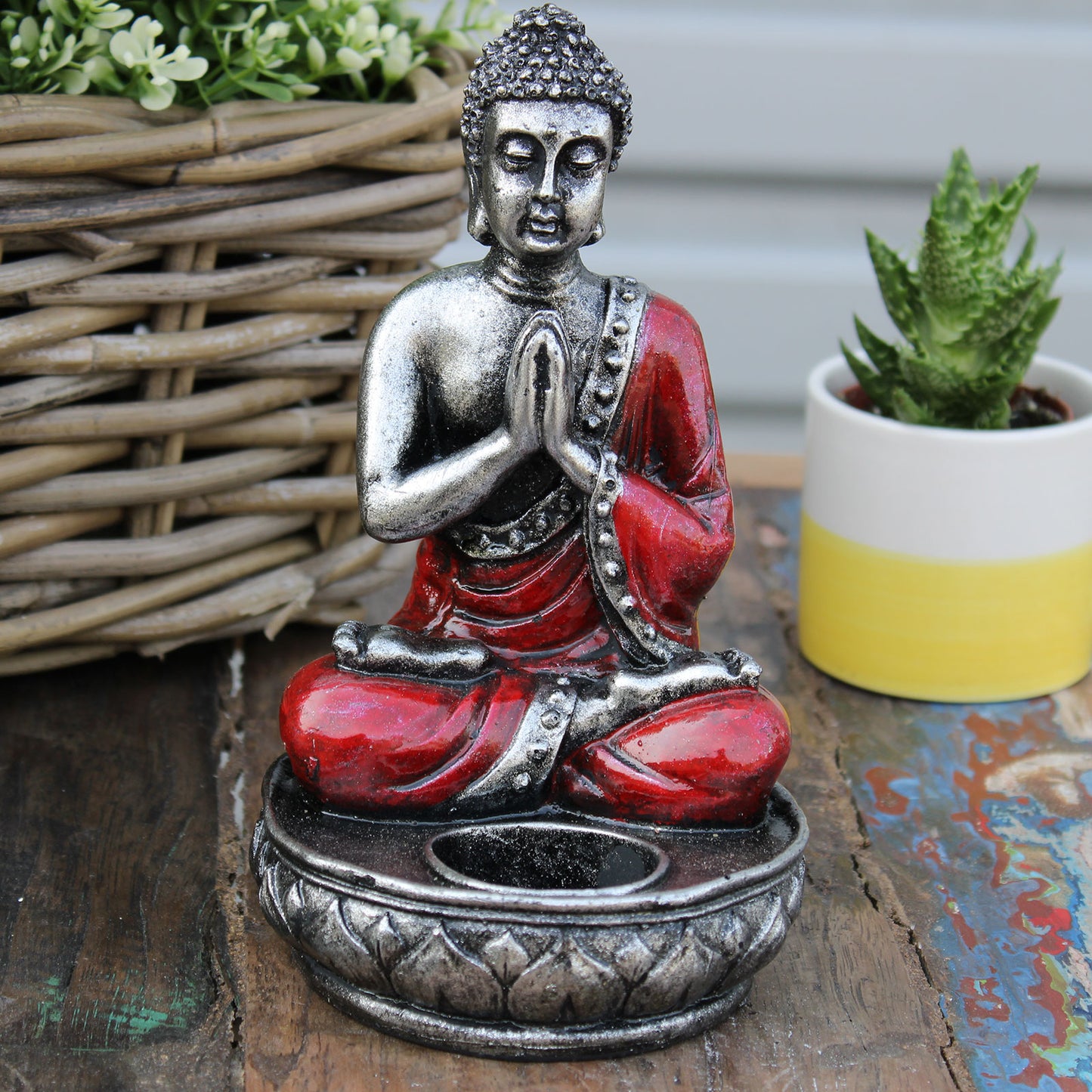 Bougeoir Bouddha - Rouge - Moyen