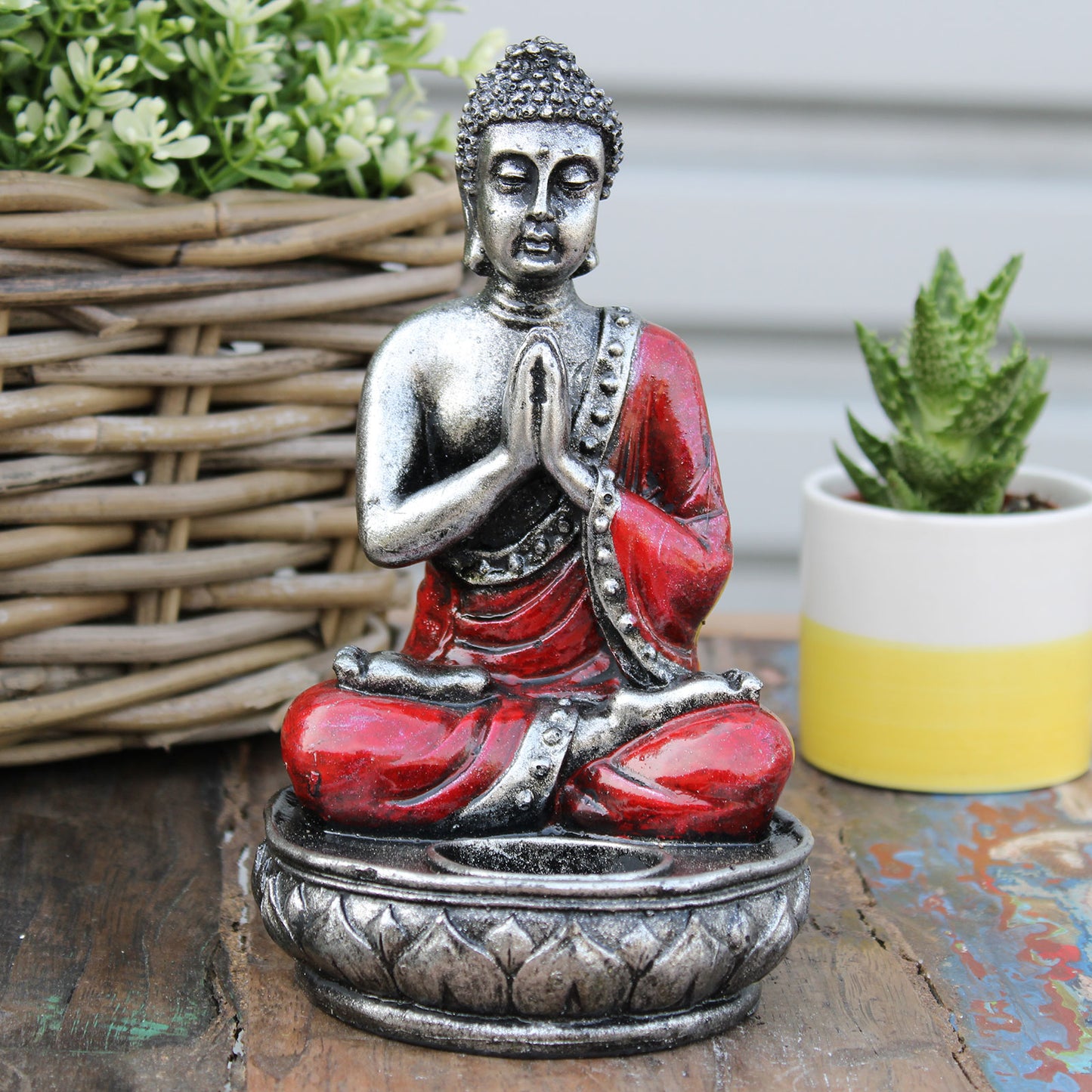 Bougeoir Bouddha - Rouge - Moyen