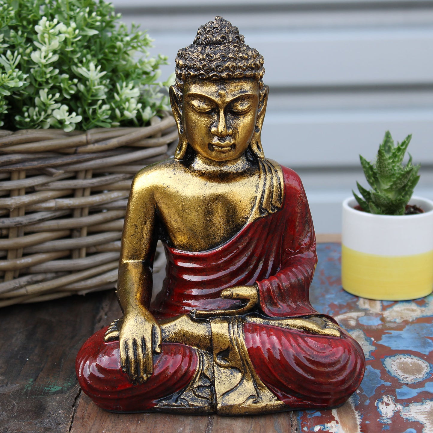 Bouddha rouge et or - Lrg