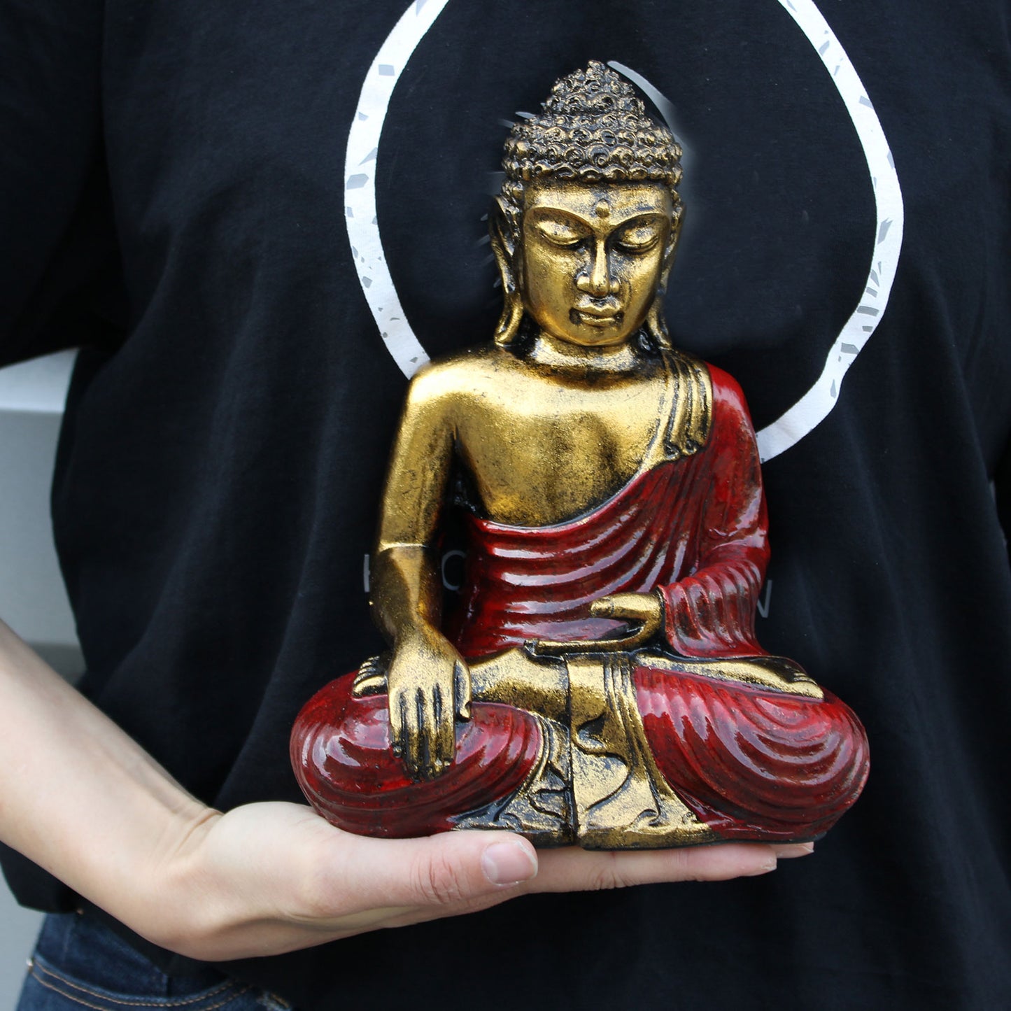 Bouddha rouge et or - Lrg