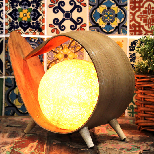 Lampe en noix de coco naturelle - Boucle naturelle
