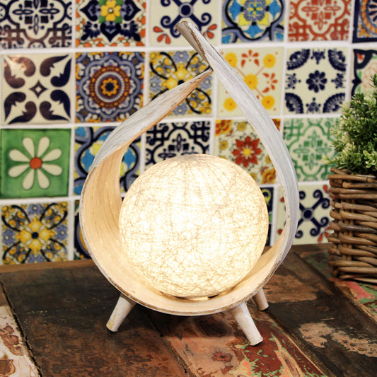 Lampe en noix de coco naturelle - Emballage blanchi