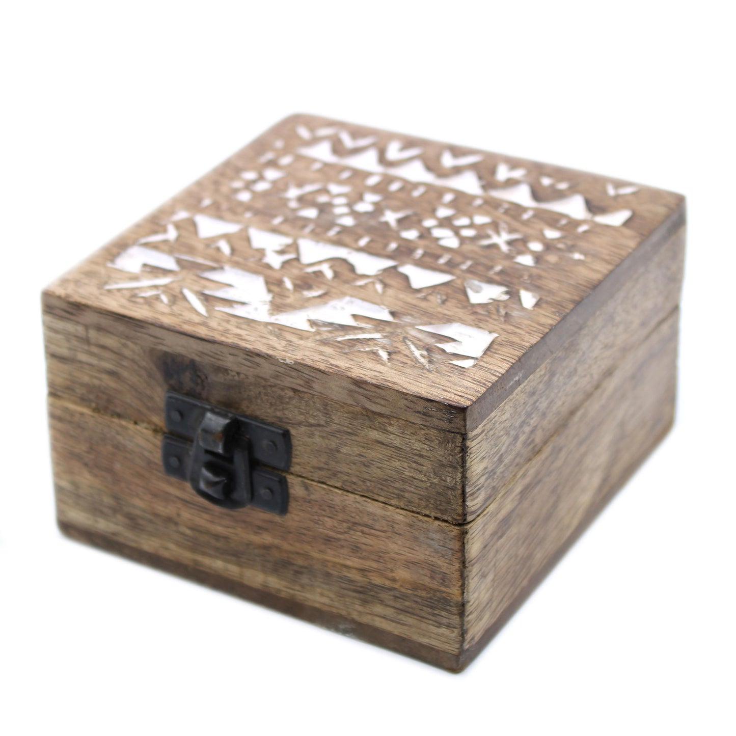 Boîte en bois blanche - Boîte à pilules de style slave 4x4