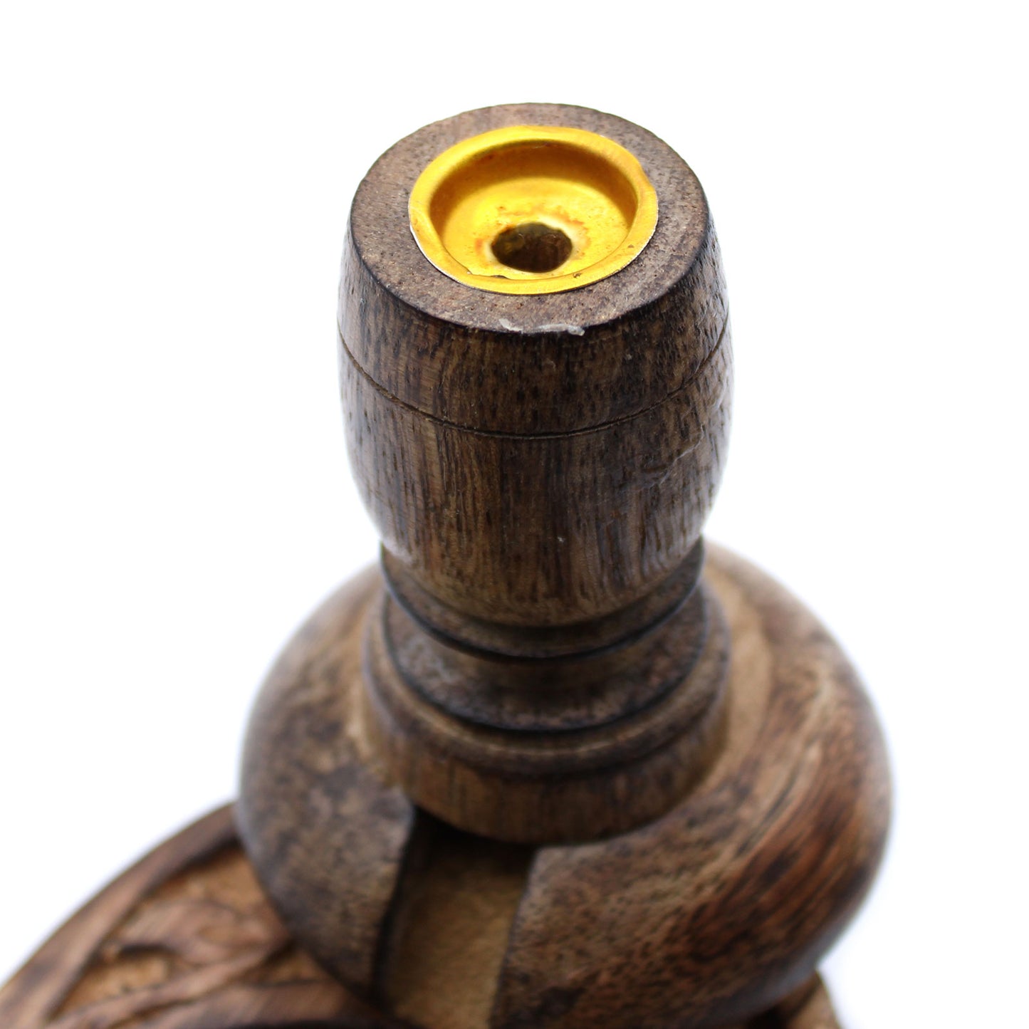 Brûleur inversé SM en bois de manguier - Bouddha en laiton