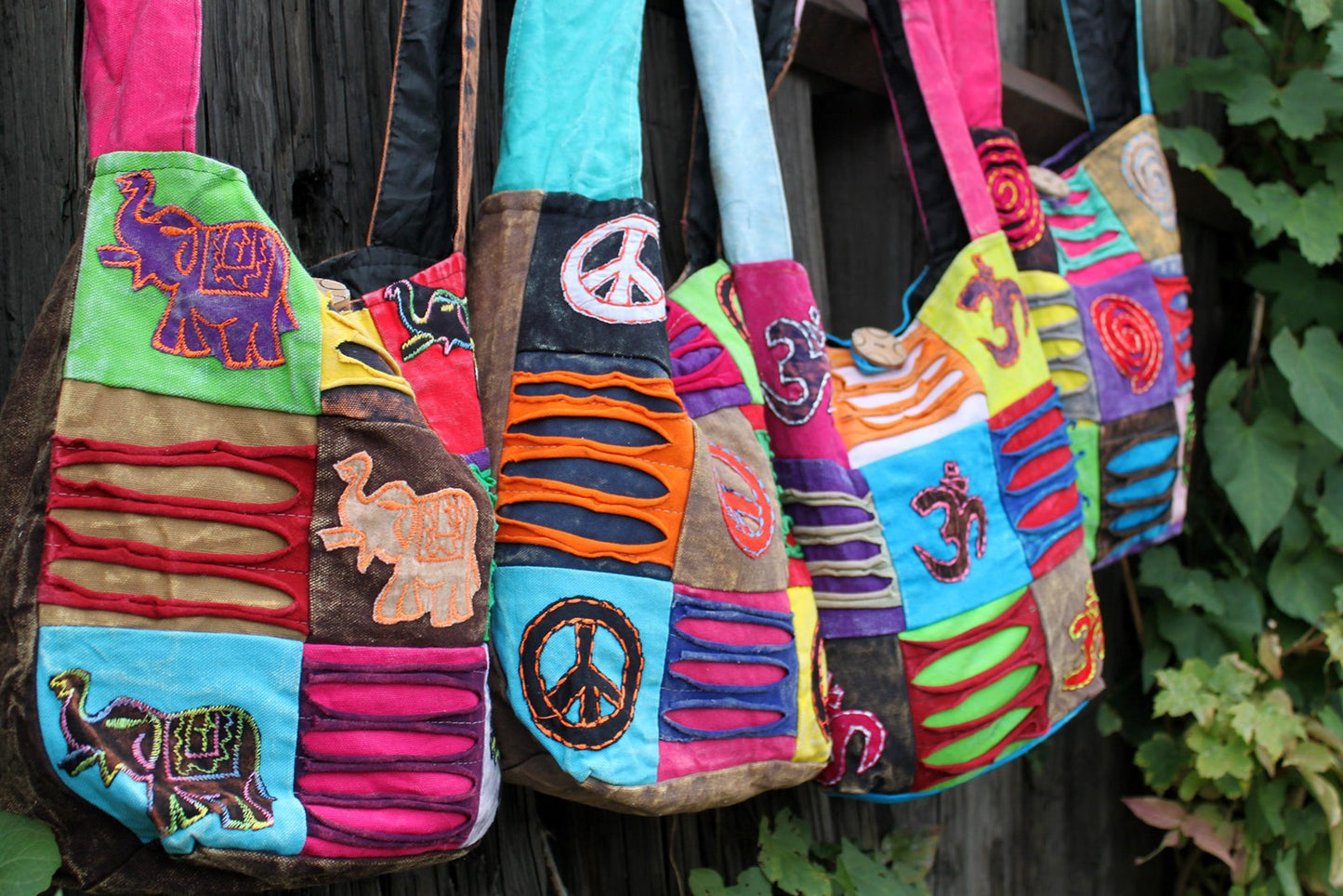 Sac ethnique style hippie - Sable / Paix