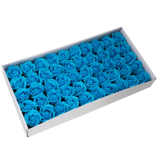 Fleur artisanale déco moyenne - Bleu