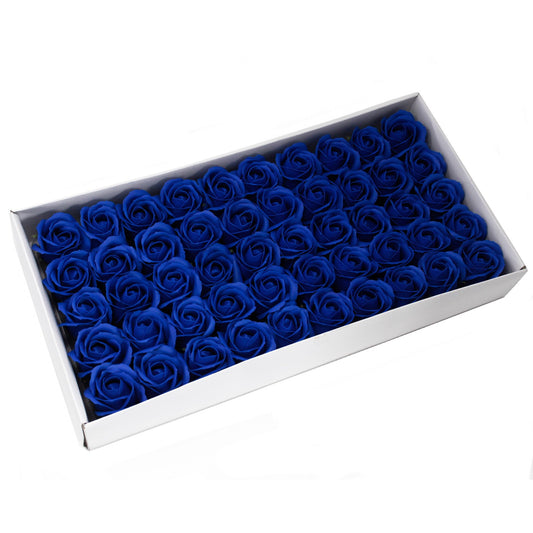Fleur artisanale déco moyenne - Bleu roi