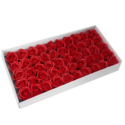 Fleur artisanale déco moyenne - Rouge