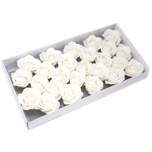 Grande fleur artisanale décorative - blanche