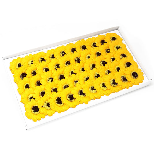 Décoration artisanale de fleurs de tournesol de taille moyenne - jaune