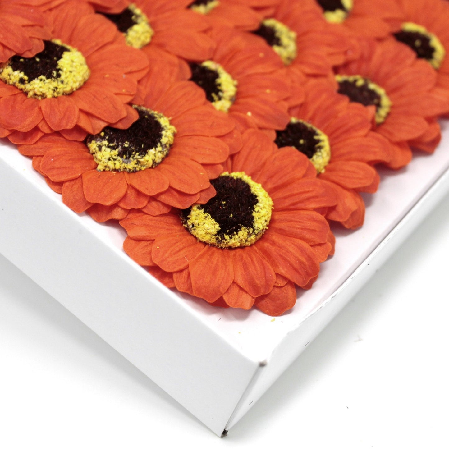 Décoration artisanale de fleurs de tournesol moyennes - orange