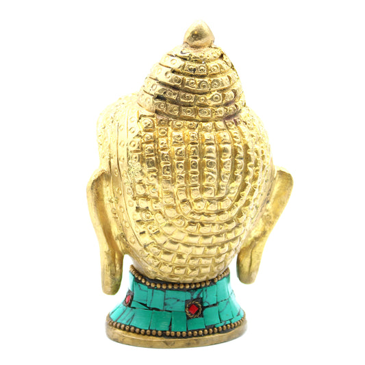Statue de Bouddha en laiton - Tête Gr- 11,5 cm