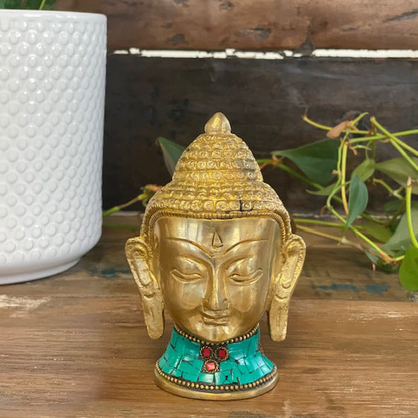 Statue de Bouddha en laiton - Tête Gr- 11,5 cm