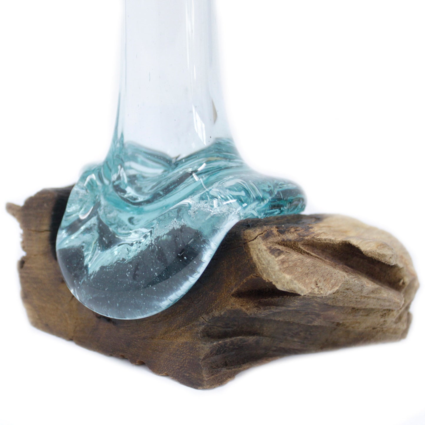 Verre fusionné sur bois - Vase
