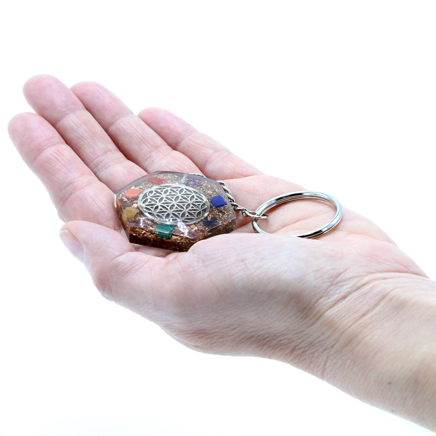 Porte-clés Orgonite Power - Fleur de Vie octogonale