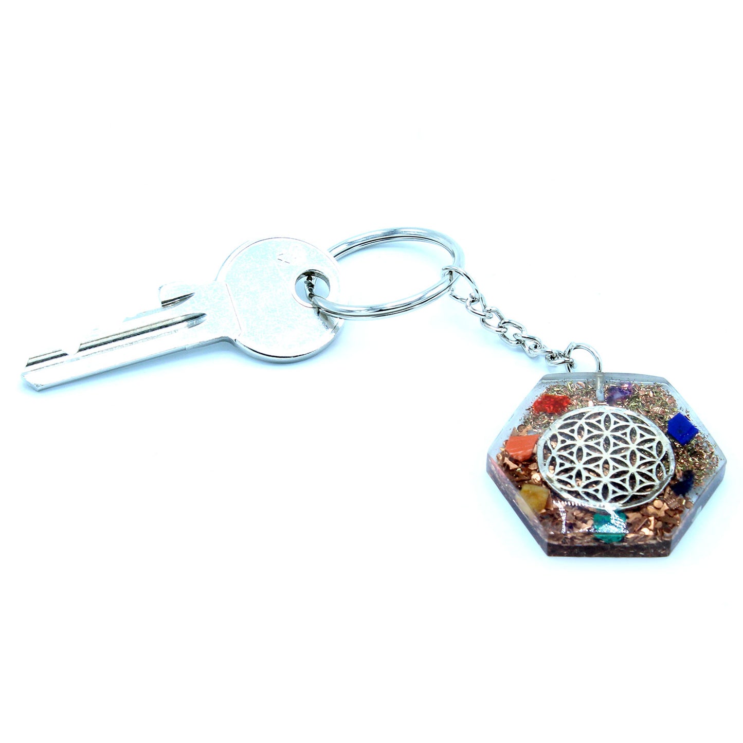 Porte-clés Orgonite Power - Fleur de Vie octogonale