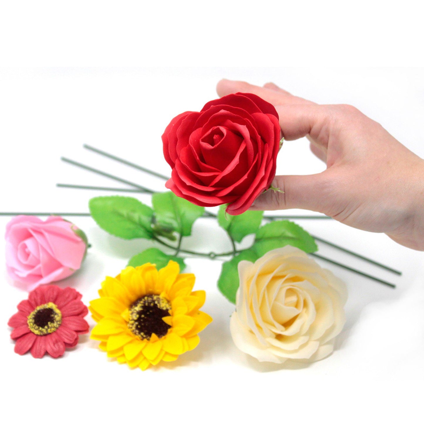 Fleurs de savon artisanales - Œillets - Rouge