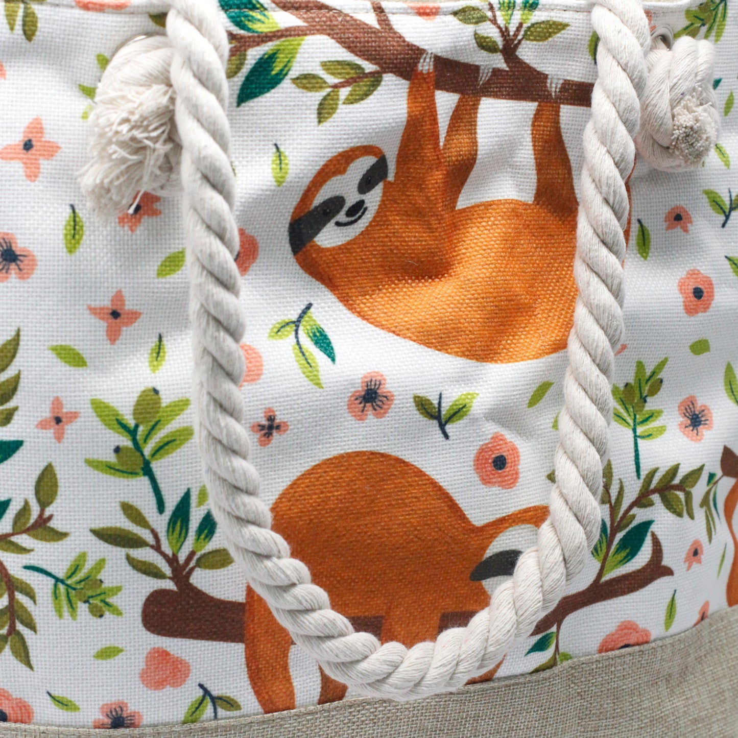 Sac cabas avec anse en corde - Paresseux