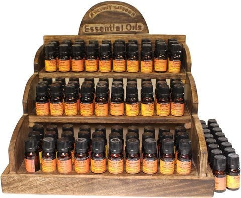 Présentoir en bois pour huiles essentielles et parfums
