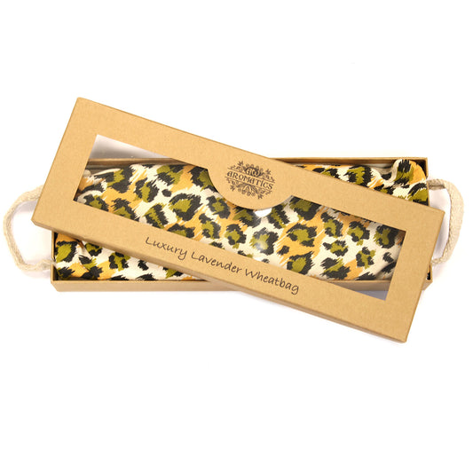 Sachet de blé lavande dans un coffret cadeau - Léopard nocturne