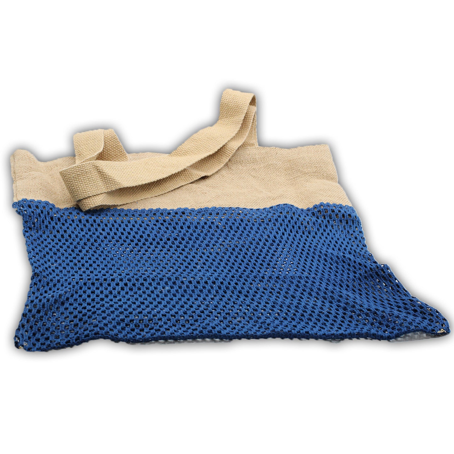 Sac en pur jute doux et filet de coton - Denim