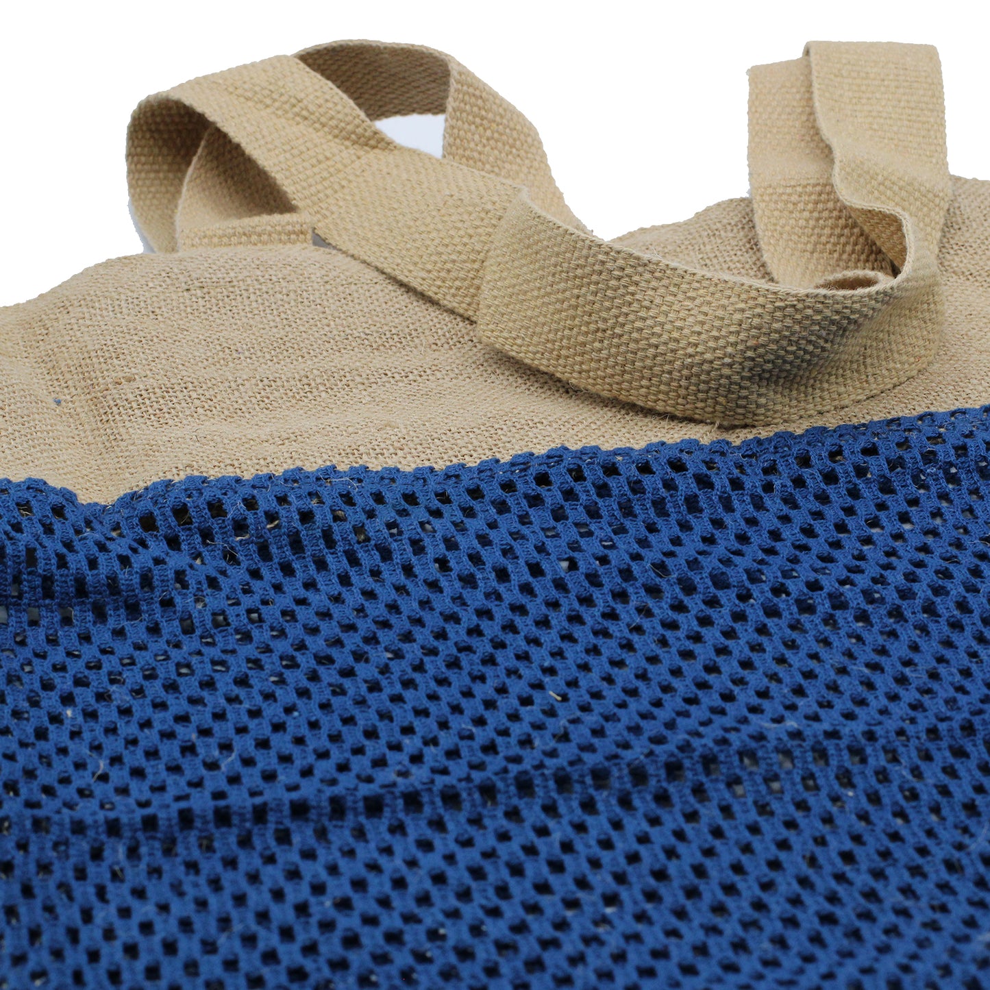 Sac en pur jute doux et filet de coton - Denim