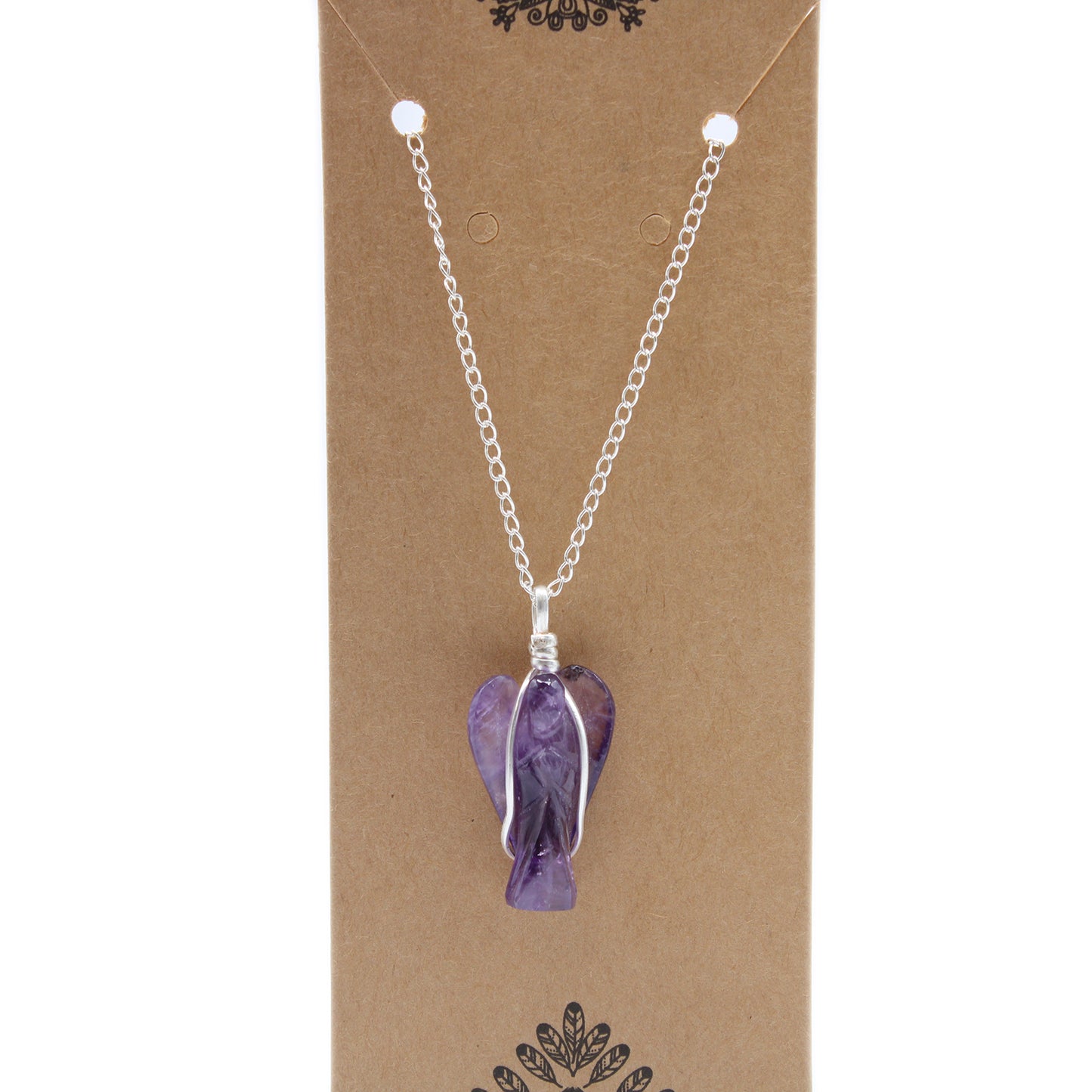 Pendentif ange gardien en pierre précieuse - Améthyste