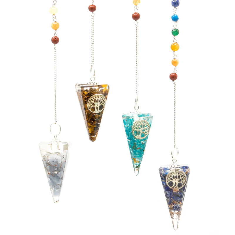 Pendule de chakra de puissance en orgonite - Arbre de vie