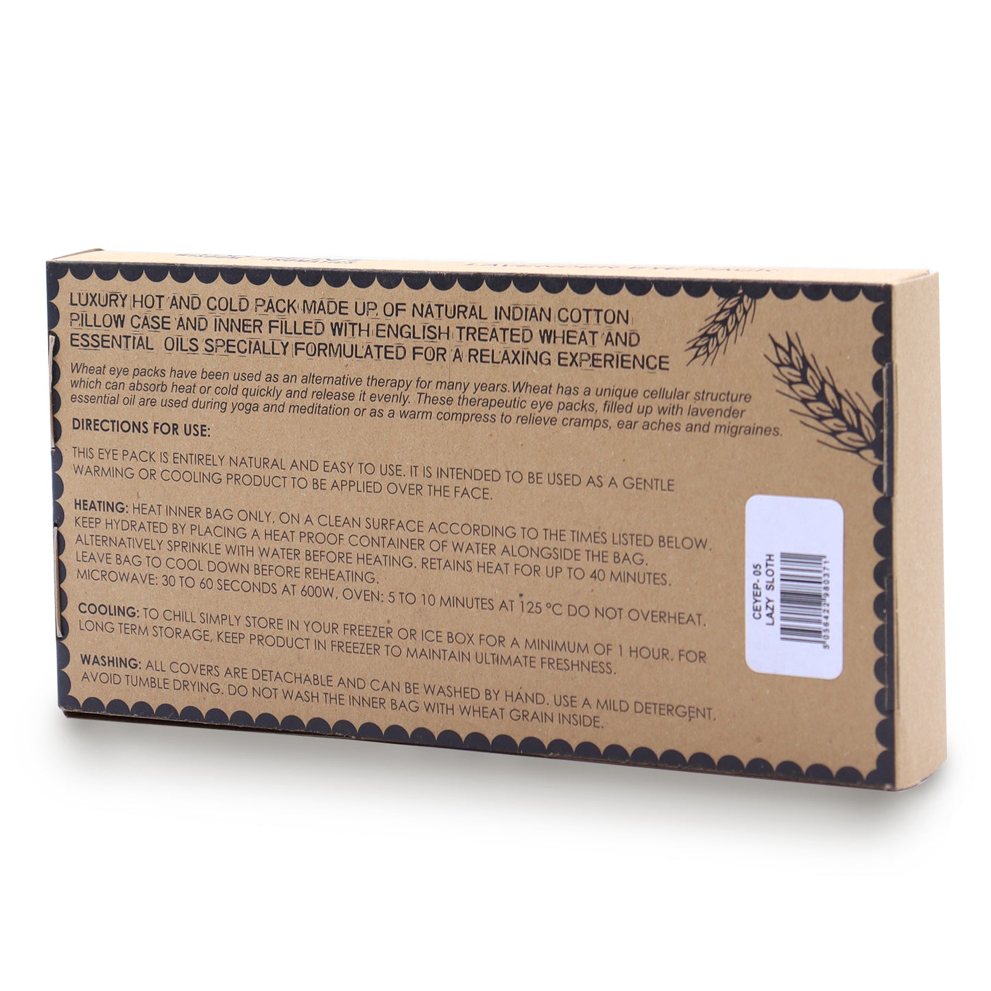 Coussin pour les yeux en coton naturel, lavande et jujube, dans un coffret cadeau - Lazy Sloth