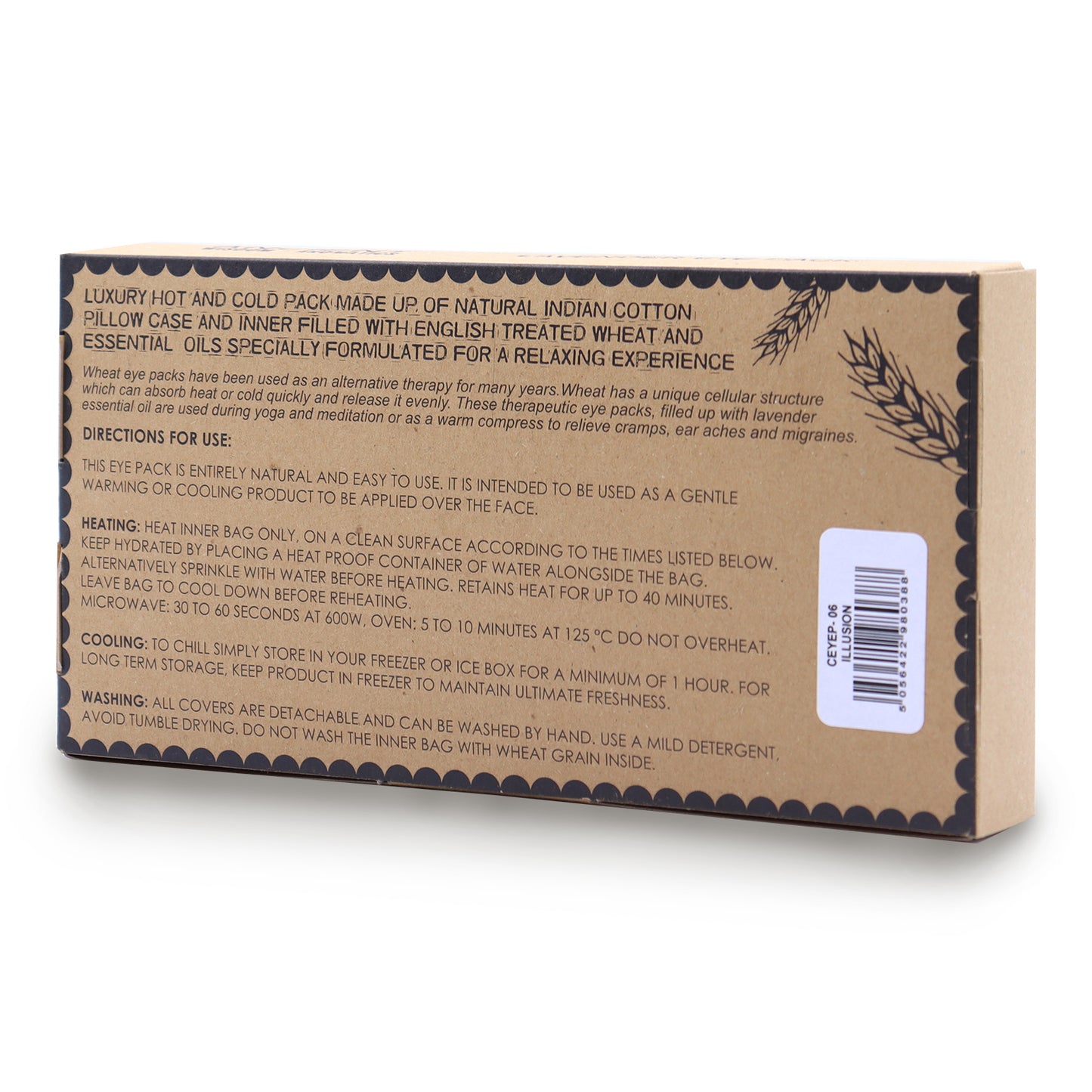 Coussin pour les yeux en coton naturel avec lavande et jujube dans un coffret cadeau - Illusion