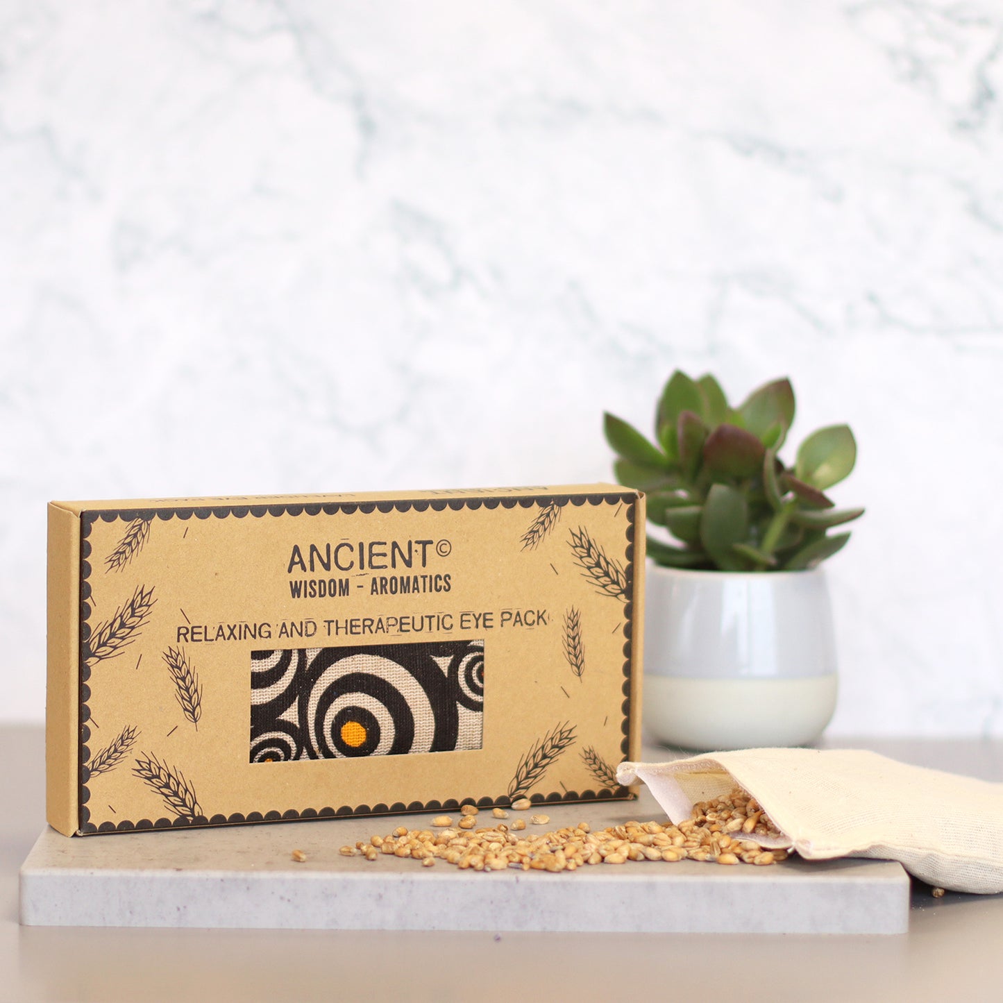 Coussin pour les yeux en coton naturel avec lavande et jujube dans un coffret cadeau - Illusion