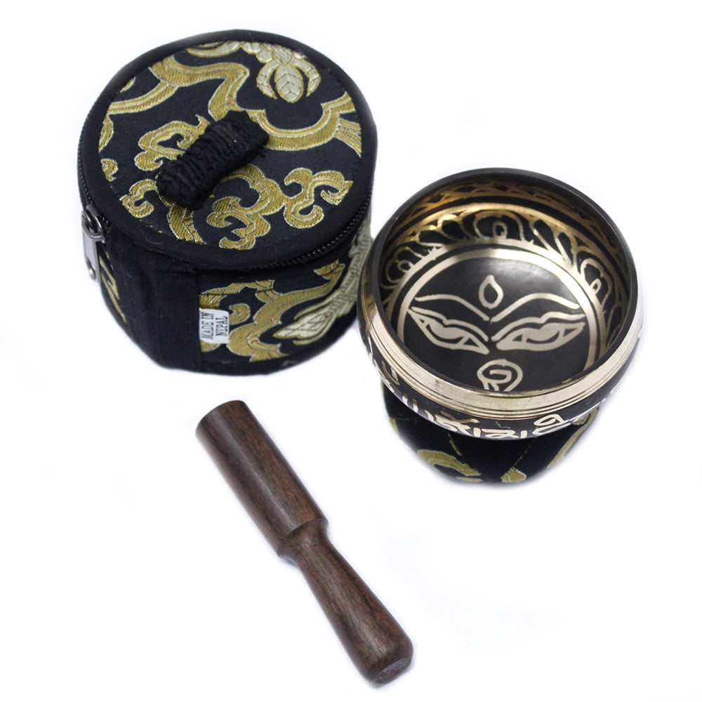 Coffret cadeau mini bol chantant tibétain - Noir