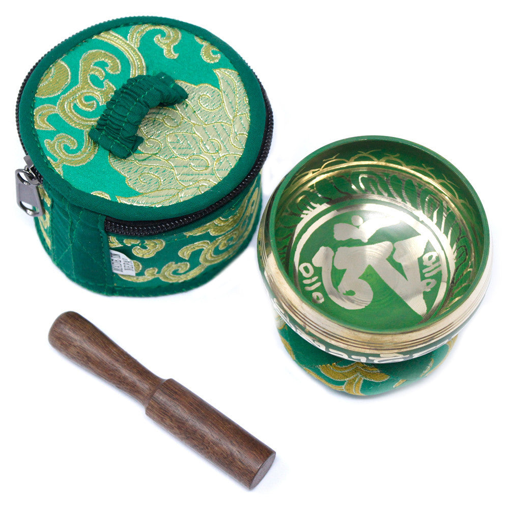 Coffret cadeau mini bol chantant tibétain - Vert