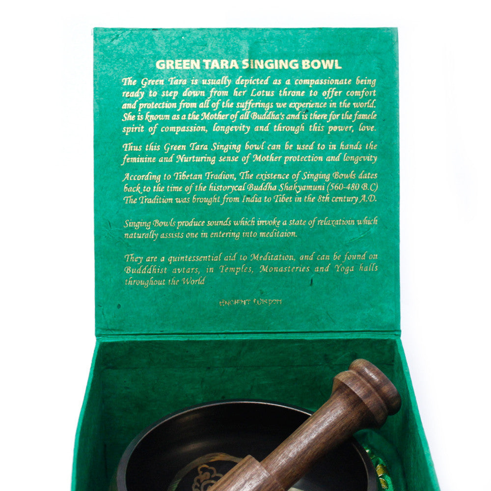 Ensemble de bols chantants tibétains - Tara verte 10 cm (min 400 g)