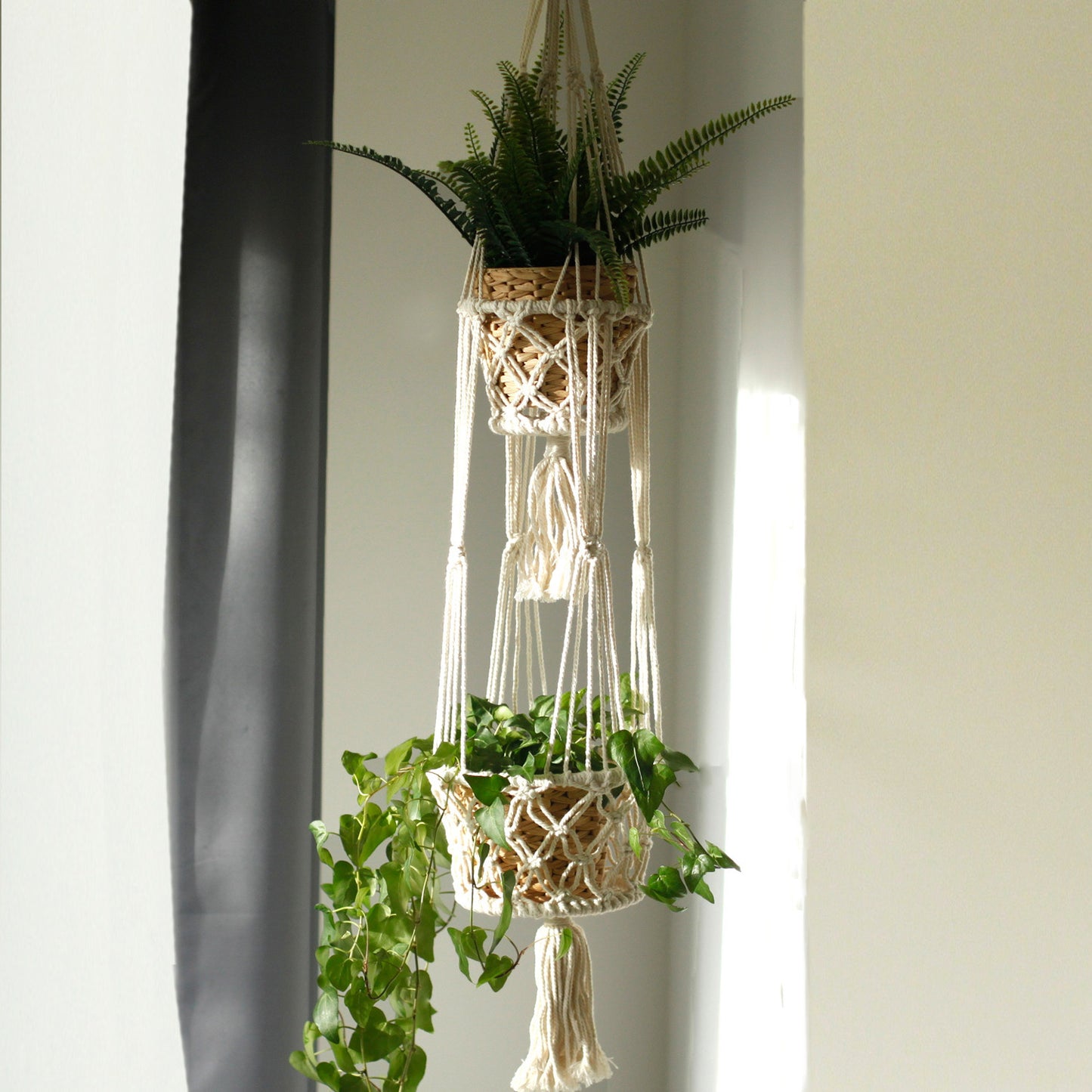 Jardinière en macramé - Double