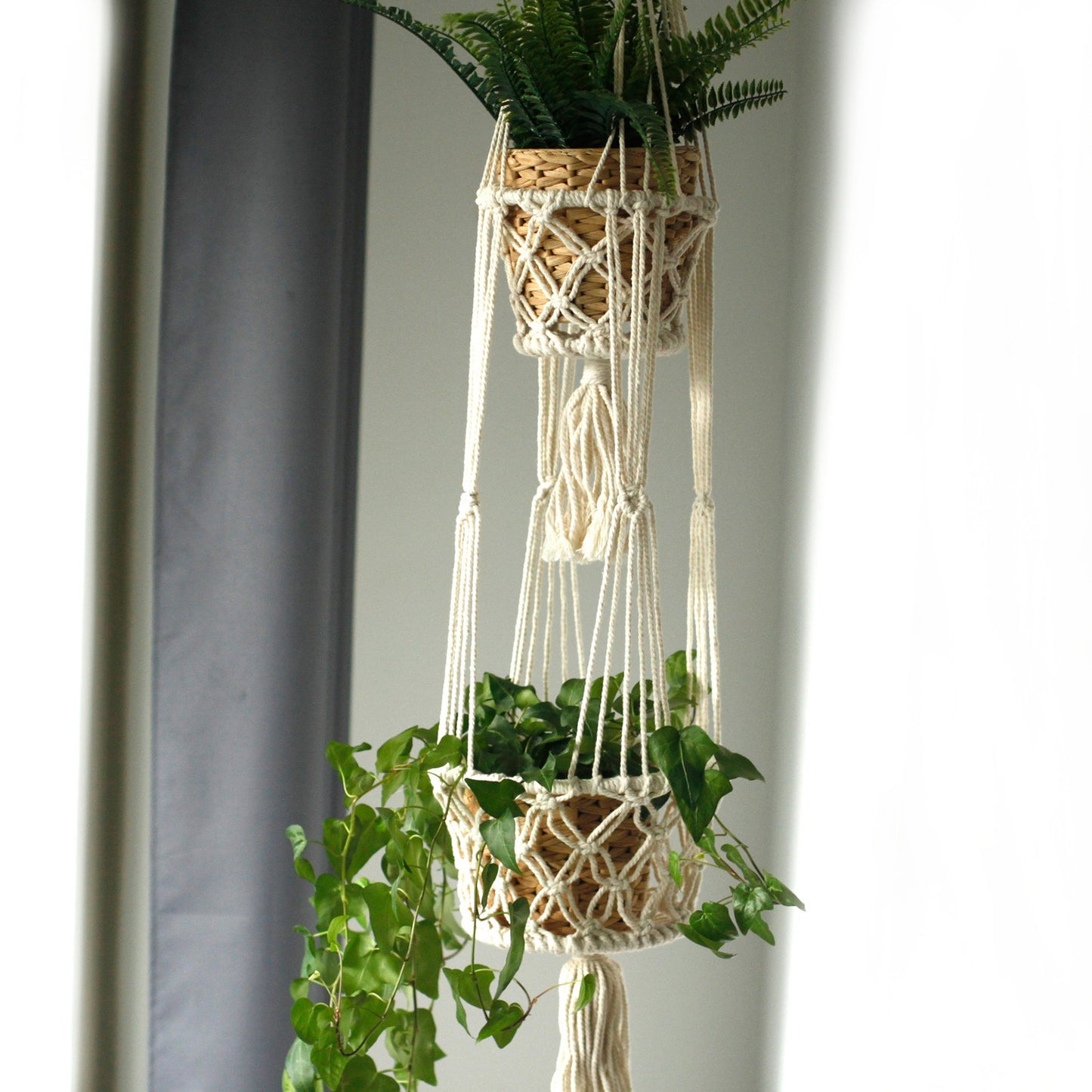 Jardinière en macramé - Double