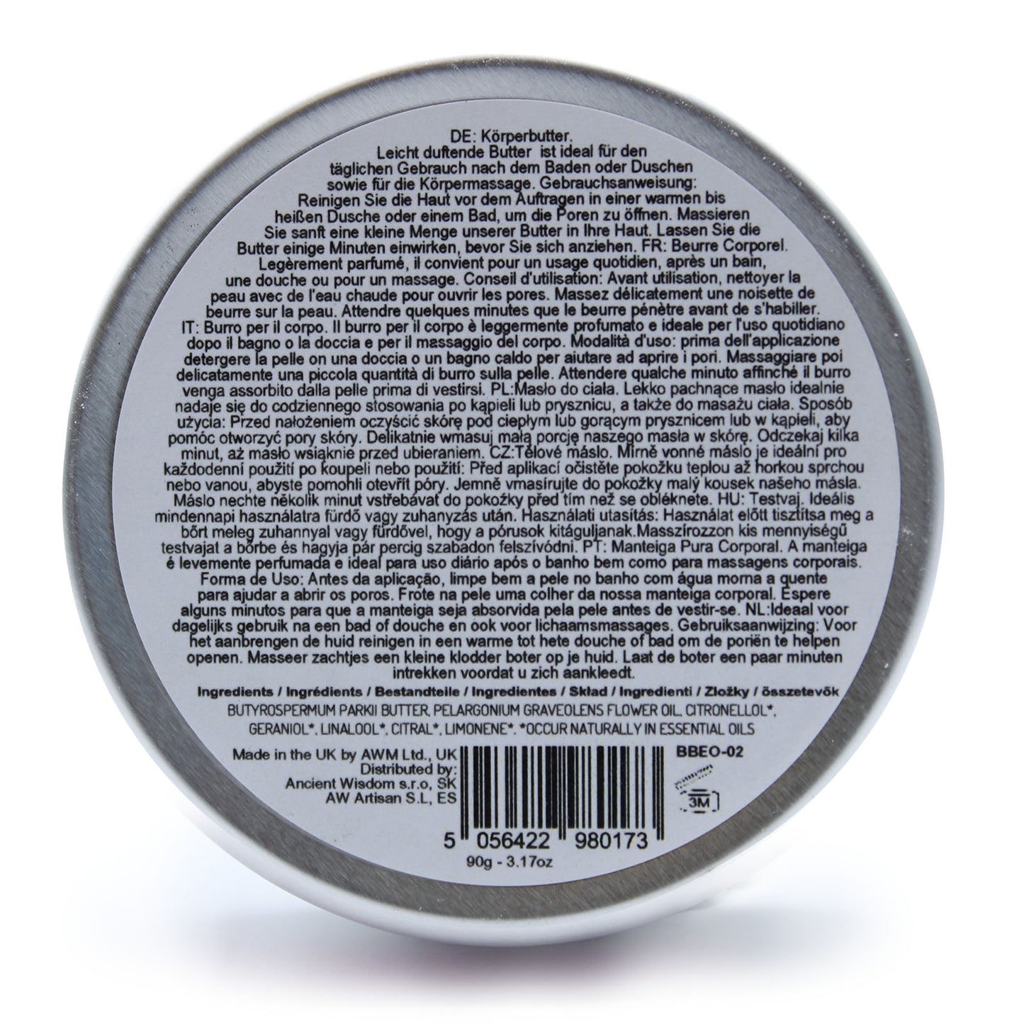 Beurre corporel aromathérapie au beurre de karité 90 g - Géranium