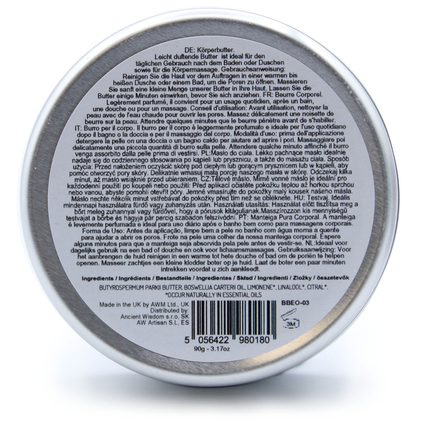 Beurre corporel aromathérapie au beurre de karité 90 g - Encens