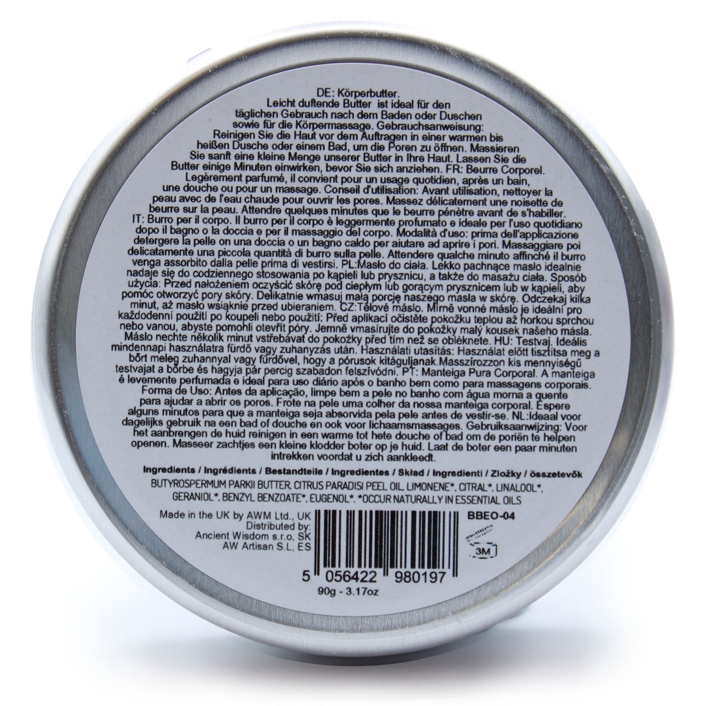 Beurre corporel aromathérapie au beurre de karité 90 g - Pamplemousse